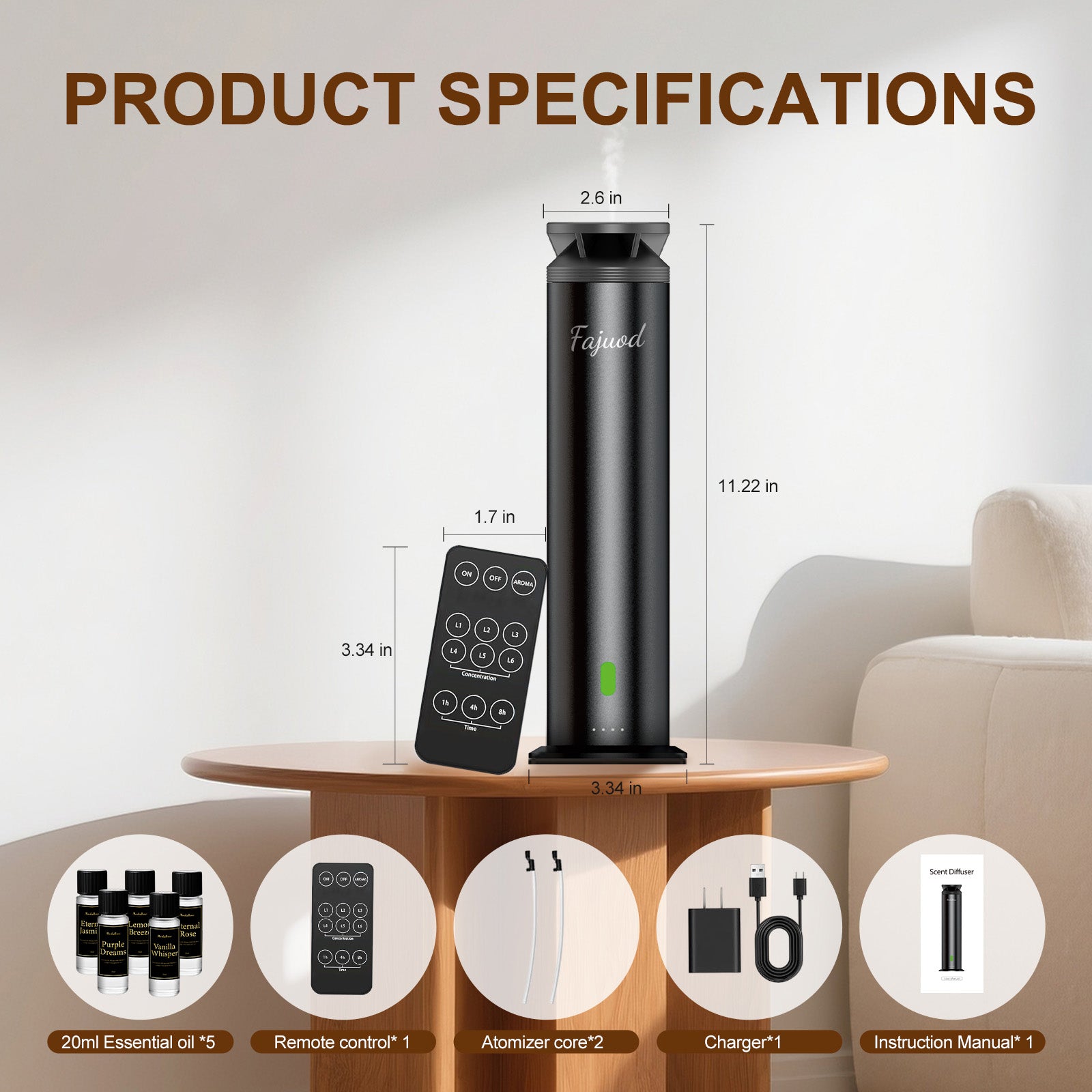 Air One, Waterless Essential Oil Diffuser